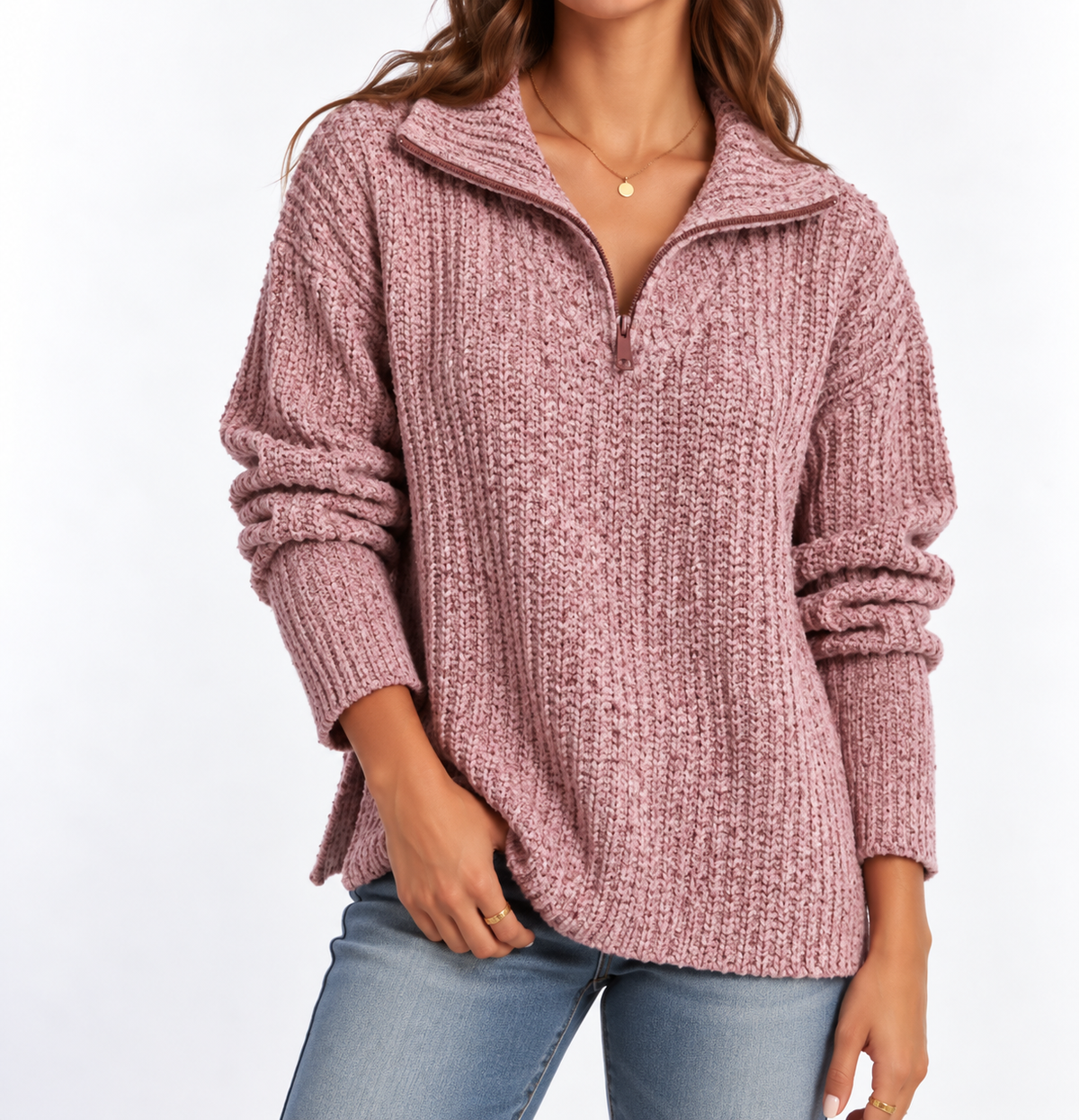 Textured Quarter-Zip Sweater