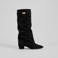 Buckle Knee-High Boots