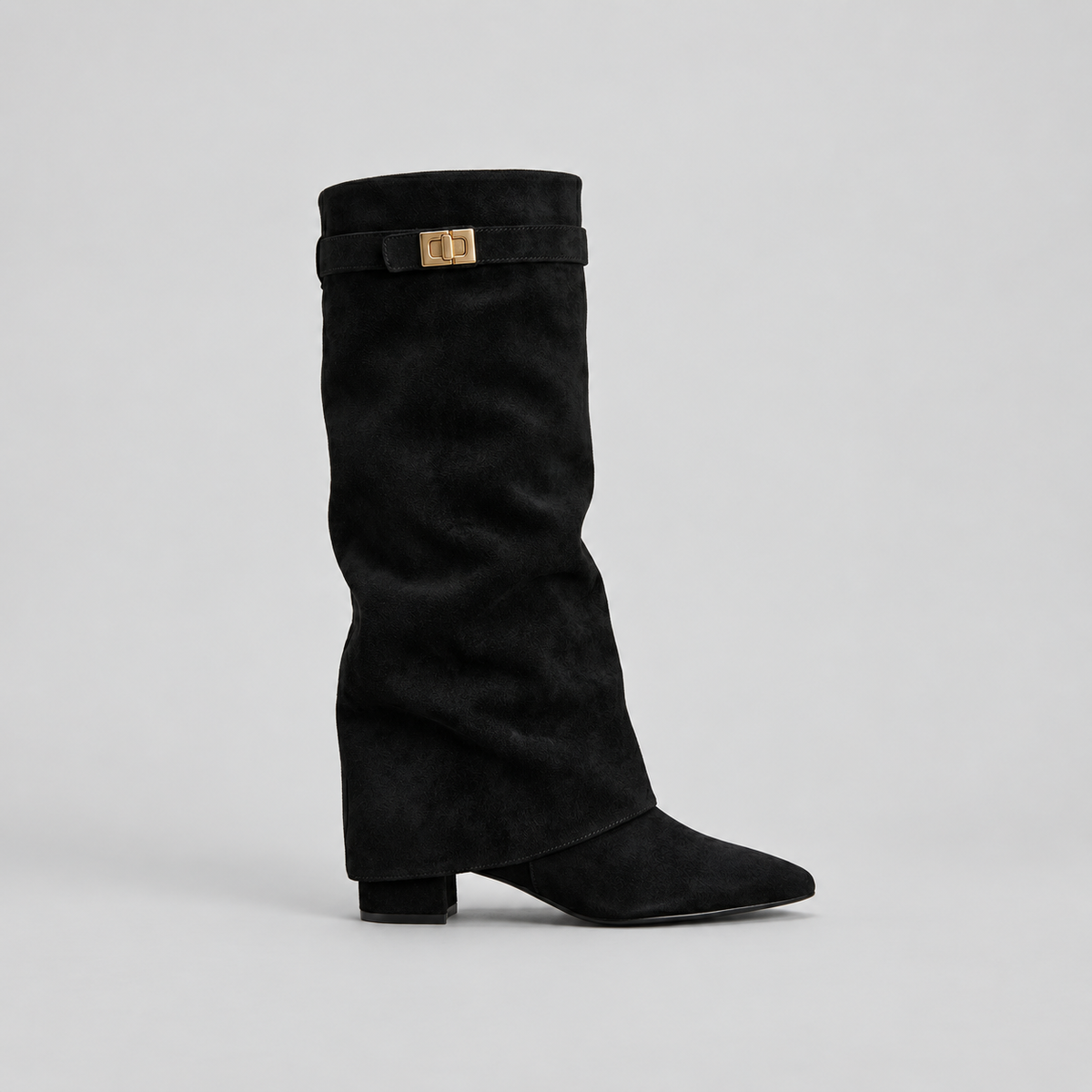 Buckle Knee-High Boots