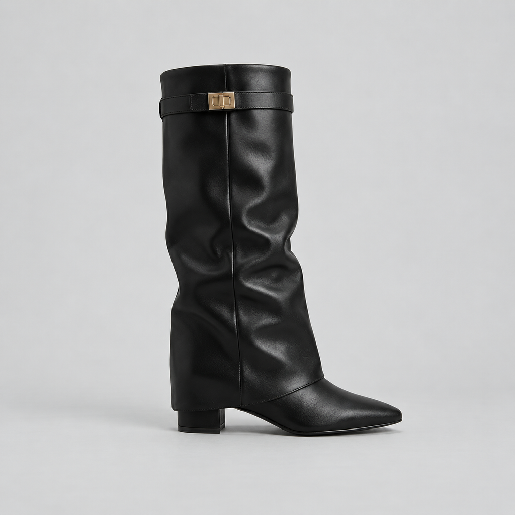 Buckle Knee-High Boots