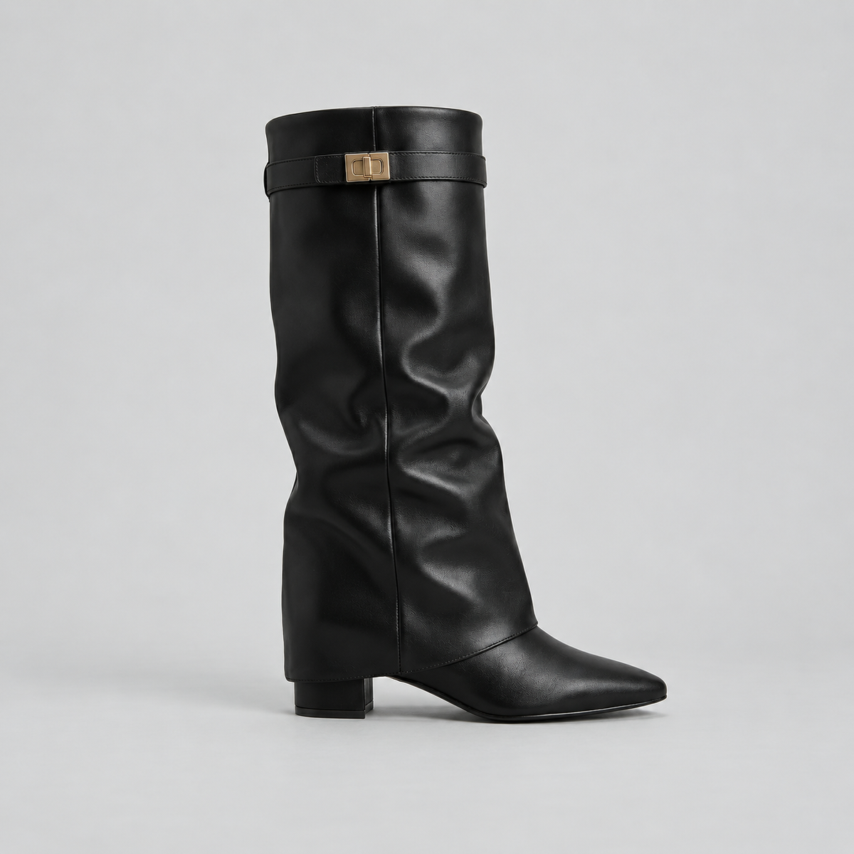 Buckle Knee-High Boots
