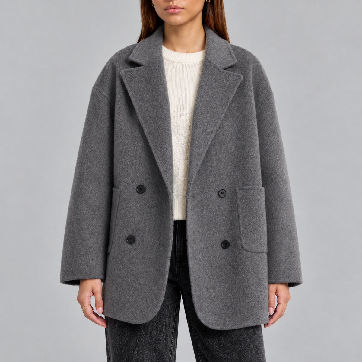 Oversized Double-Breasted Coat