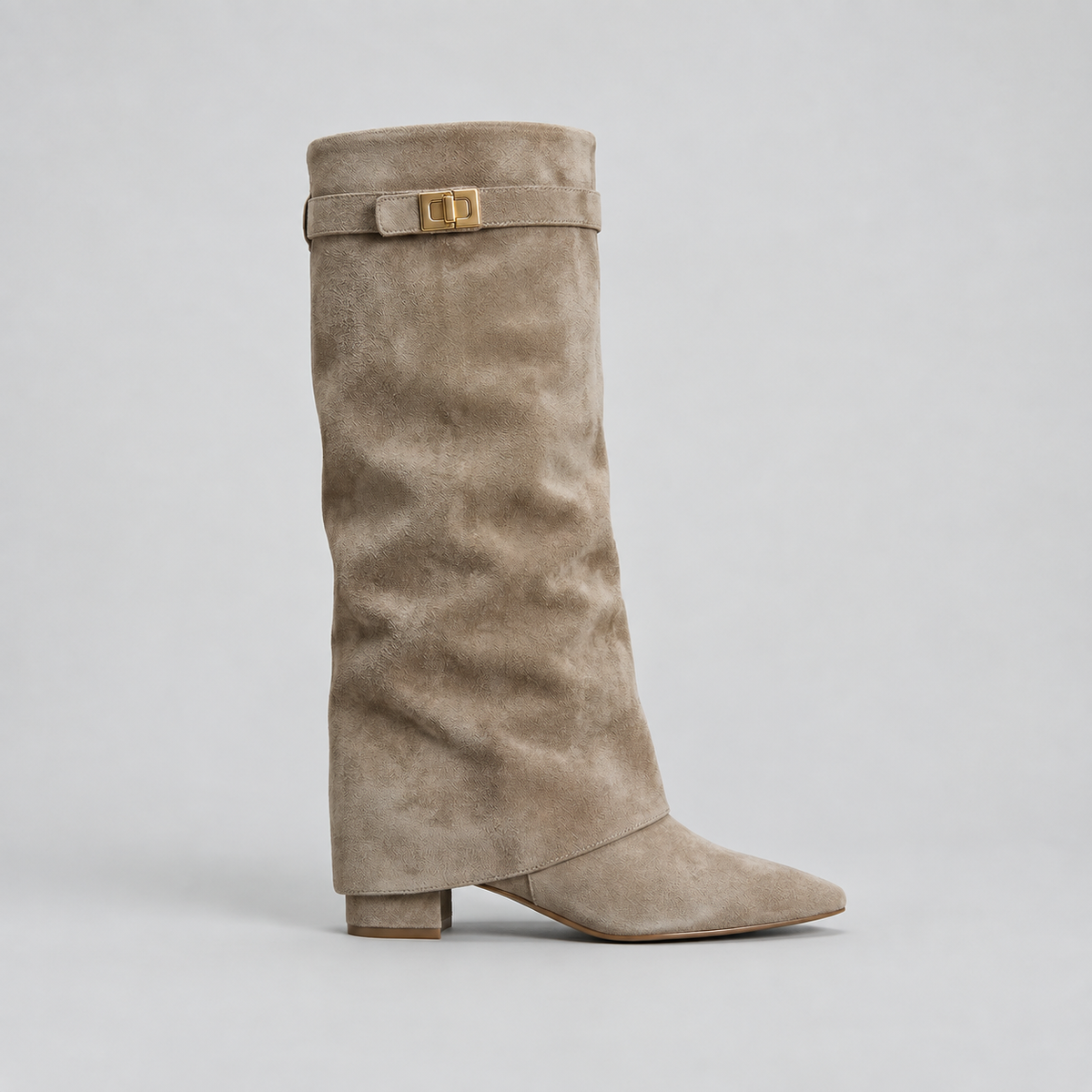 Buckle Knee-High Boots