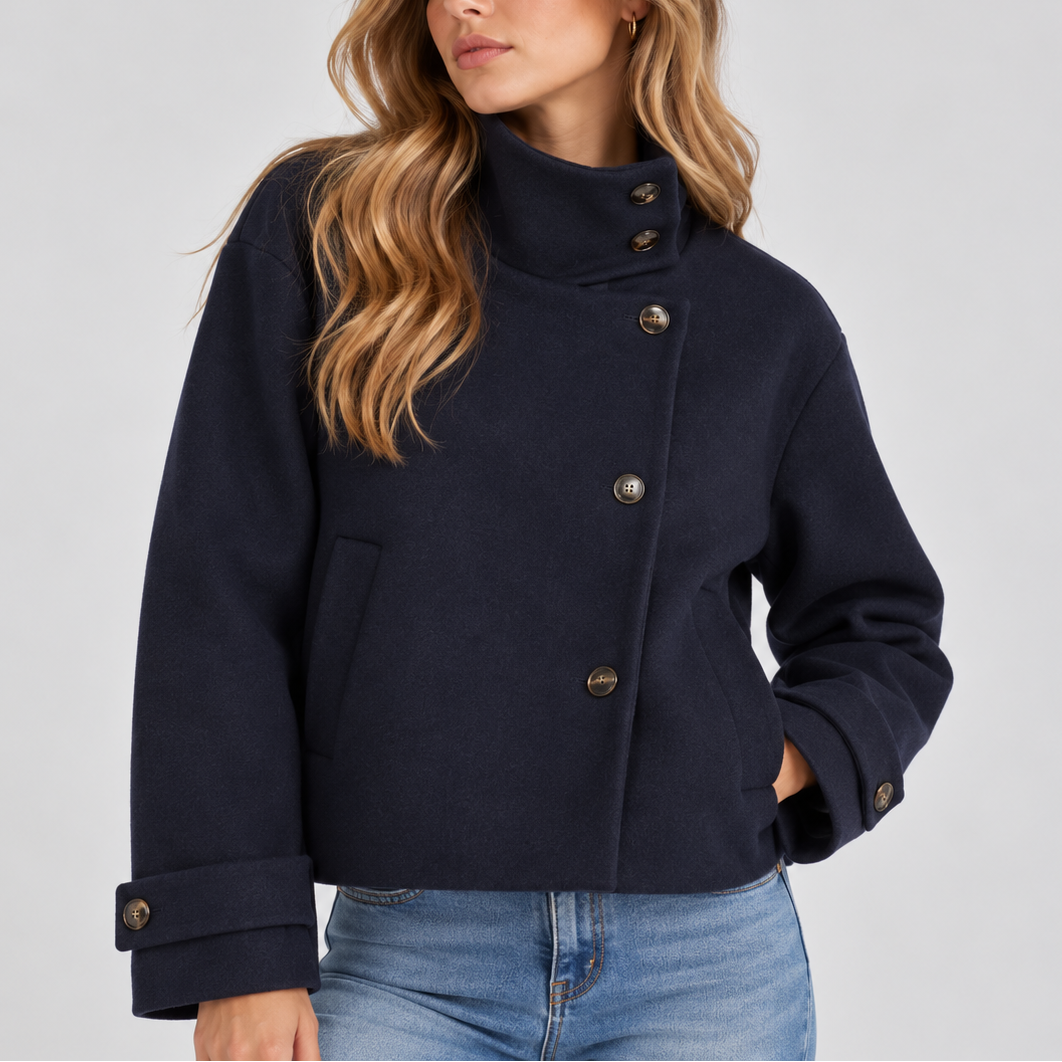 Cropped High-Neck Jacket