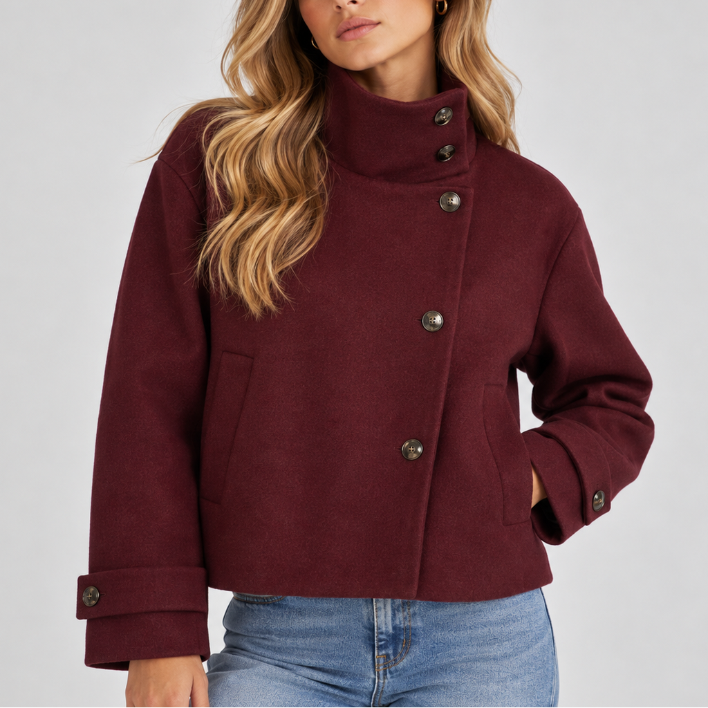 Cropped High-Neck Jacket