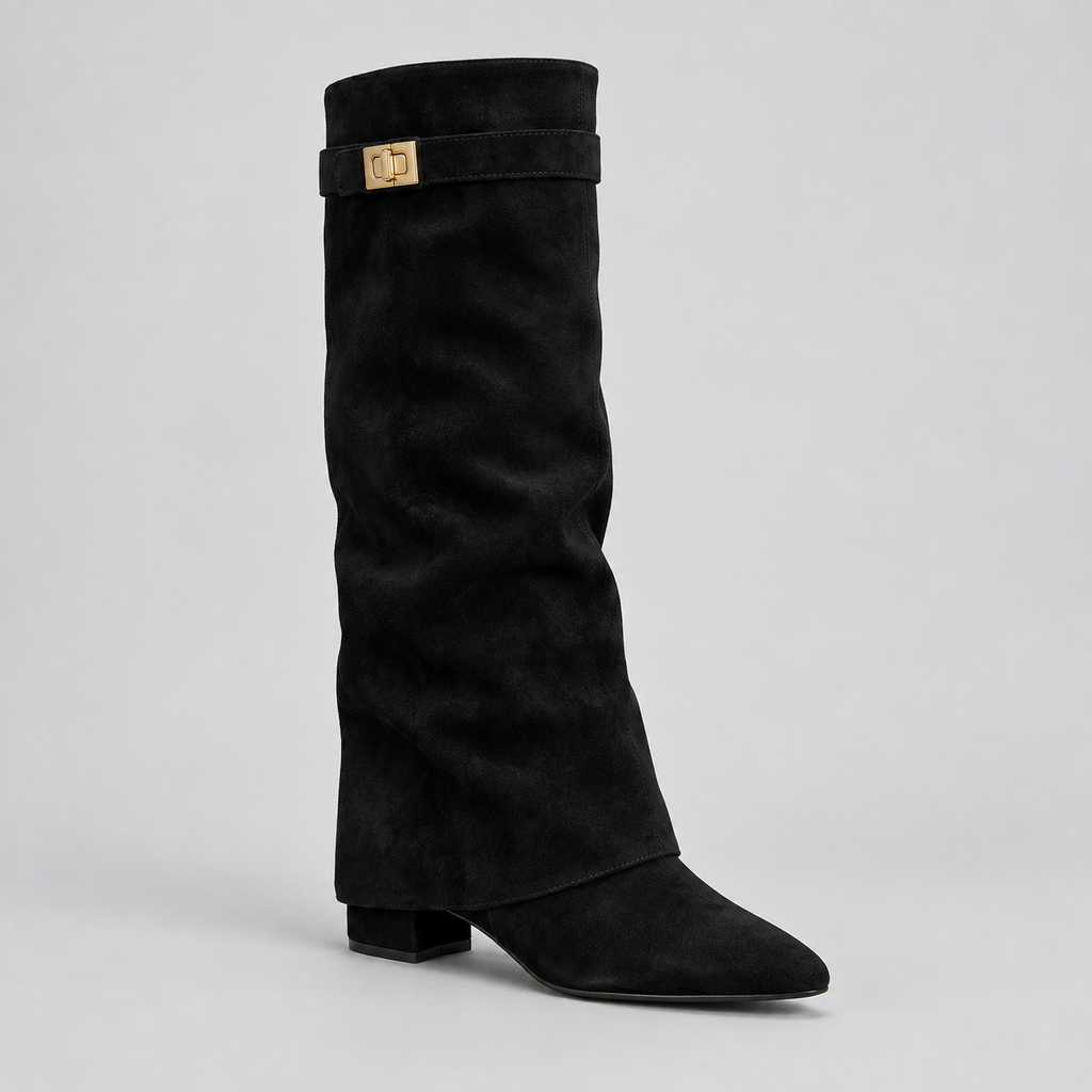 Buckle Knee-High Boots