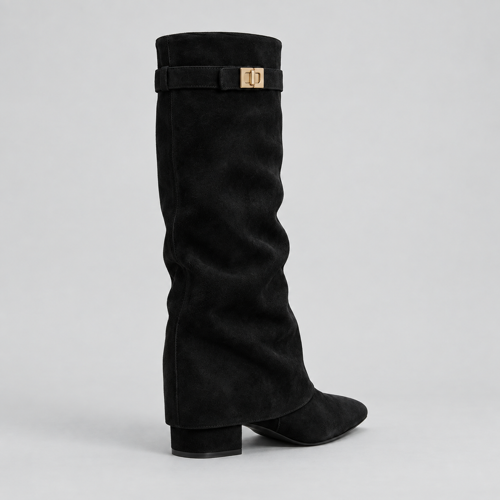 Buckle Knee-High Boots