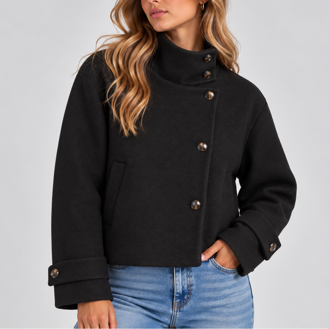 Cropped High-Neck Jacket