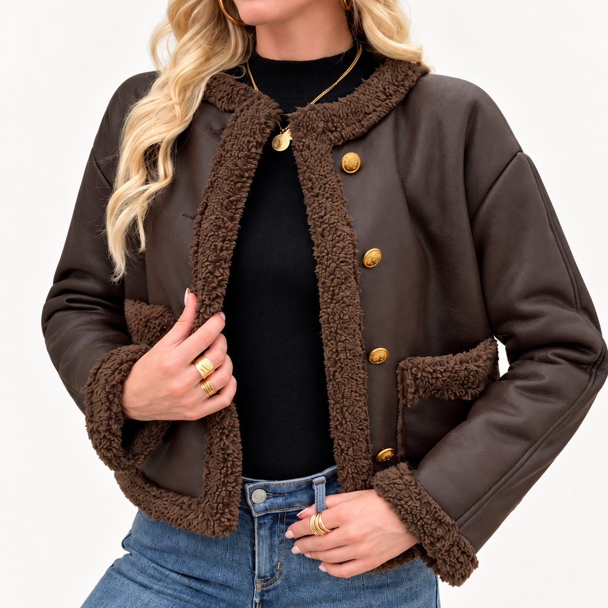 Shearling Trim Jacket