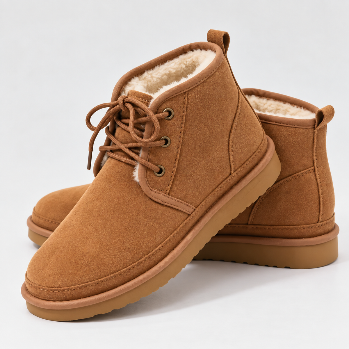 Lace-Up Suede Boots