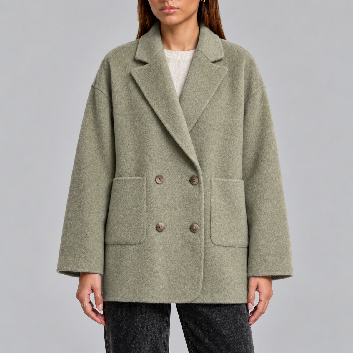 Oversized Double-Breasted Coat