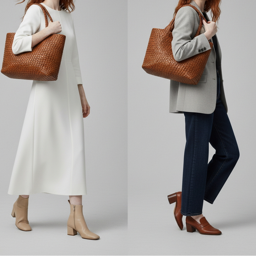 Lana Woven Leather Tote