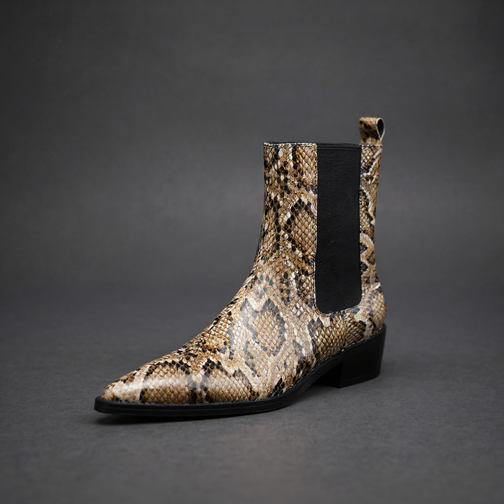 Seraphina Snakeskin Booties