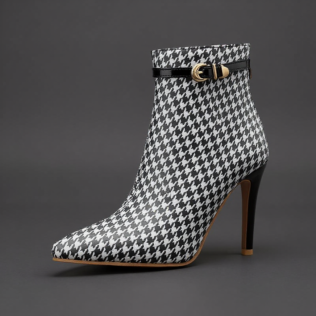 Hannah Houndstooth Boots