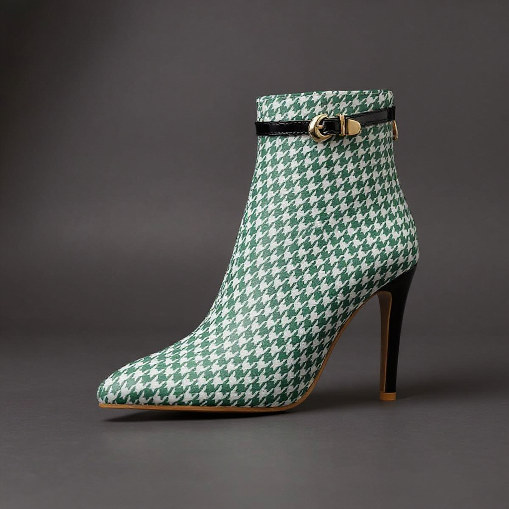 Hannah Houndstooth Boots