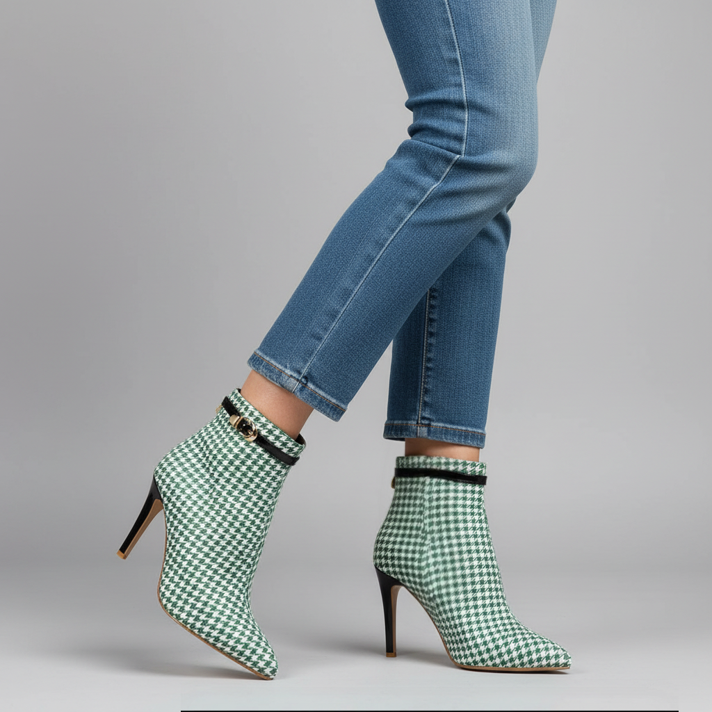 Hannah Houndstooth Boots