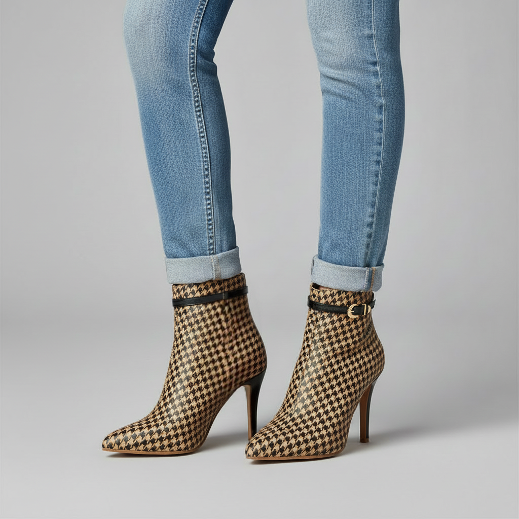 Hannah Houndstooth Boots