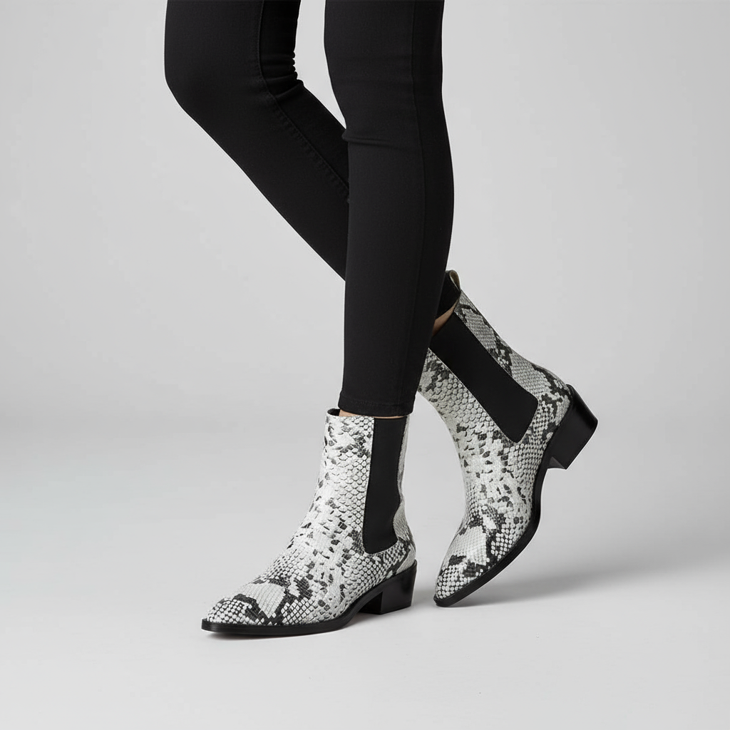 Seraphina Snakeskin Booties