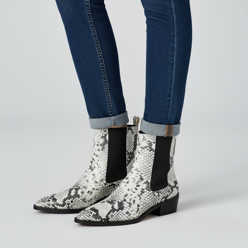 Seraphina Snakeskin Booties