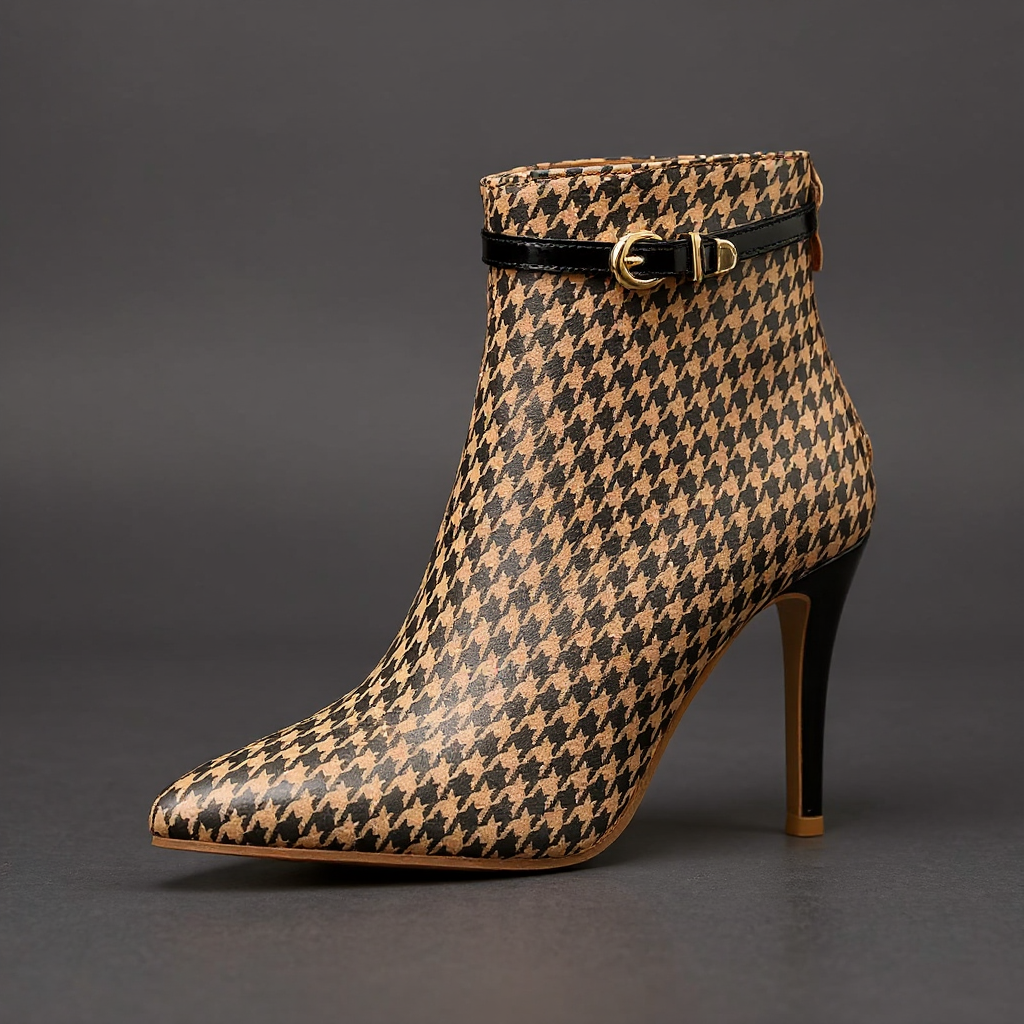 Hannah Houndstooth Boots