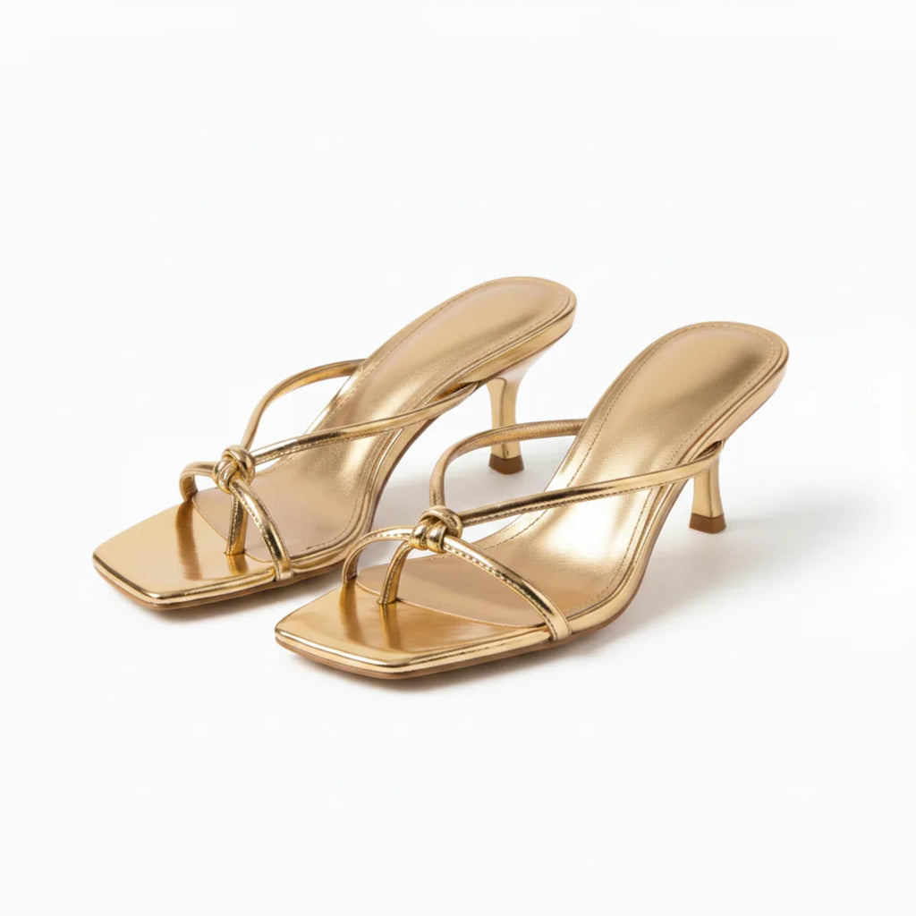 Knot Strap Heeled Sandals