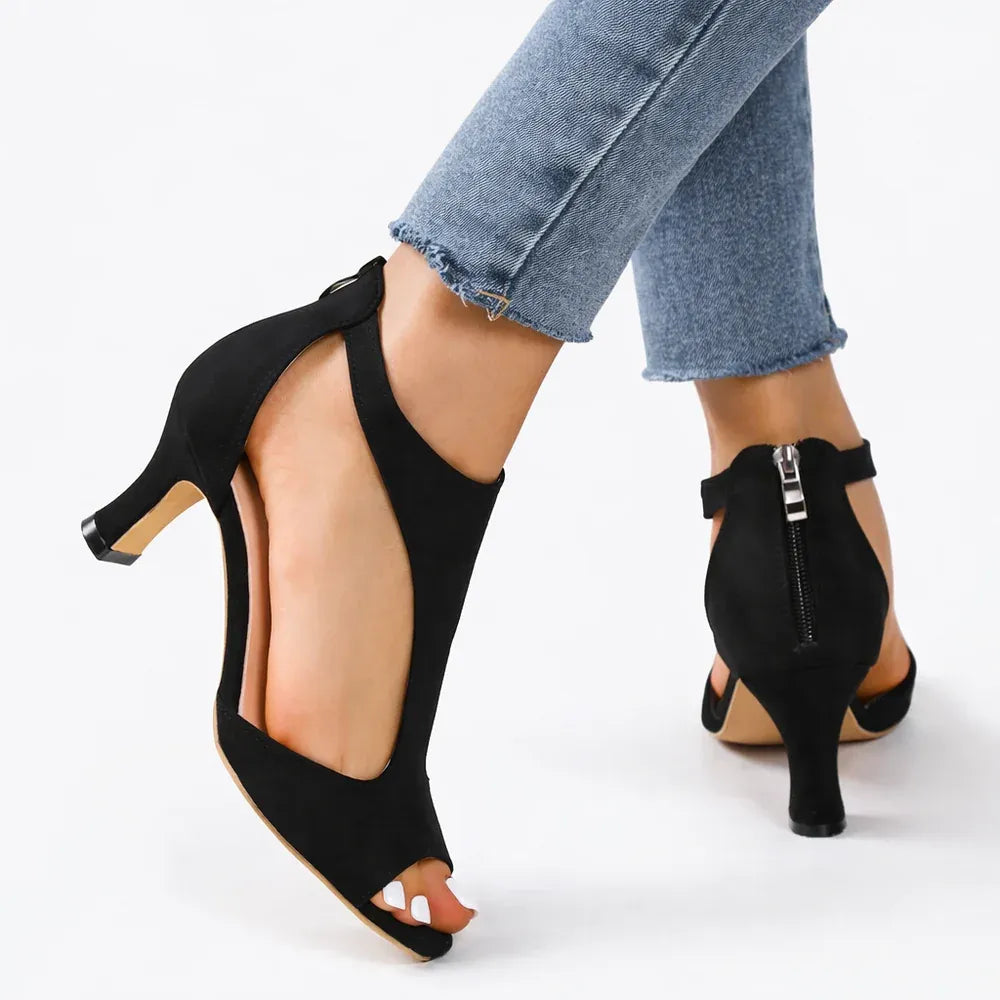SERENA – Women's Orthopaedic Heeled Sandals with Cushioned Support & Elegant Cut-Out Design