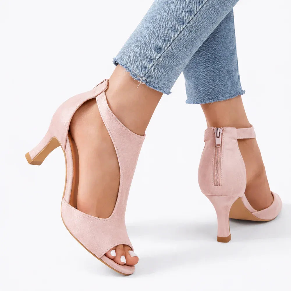SERENA – Women's Orthopaedic Heeled Sandals with Cushioned Support & Elegant Cut-Out Design