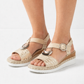 Metallic Wedge Sandals