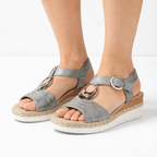 Metallic Wedge Sandals