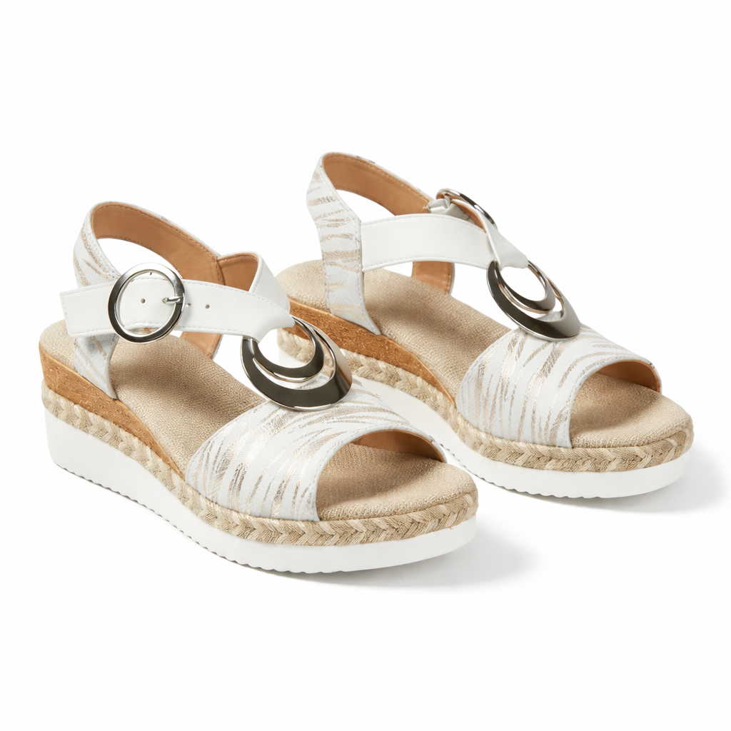 Metallic Wedge Sandals