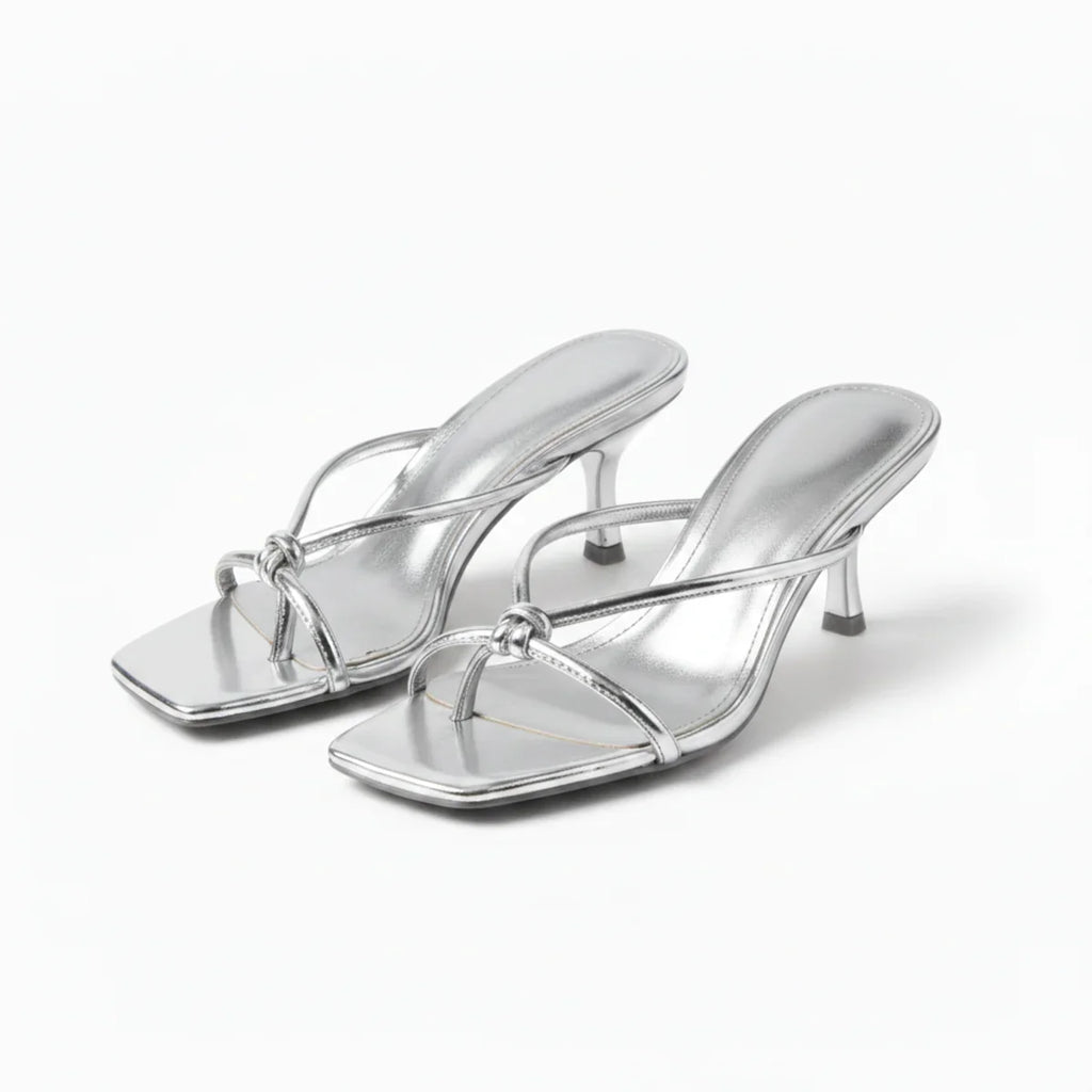 Knot Strap Heeled Sandals