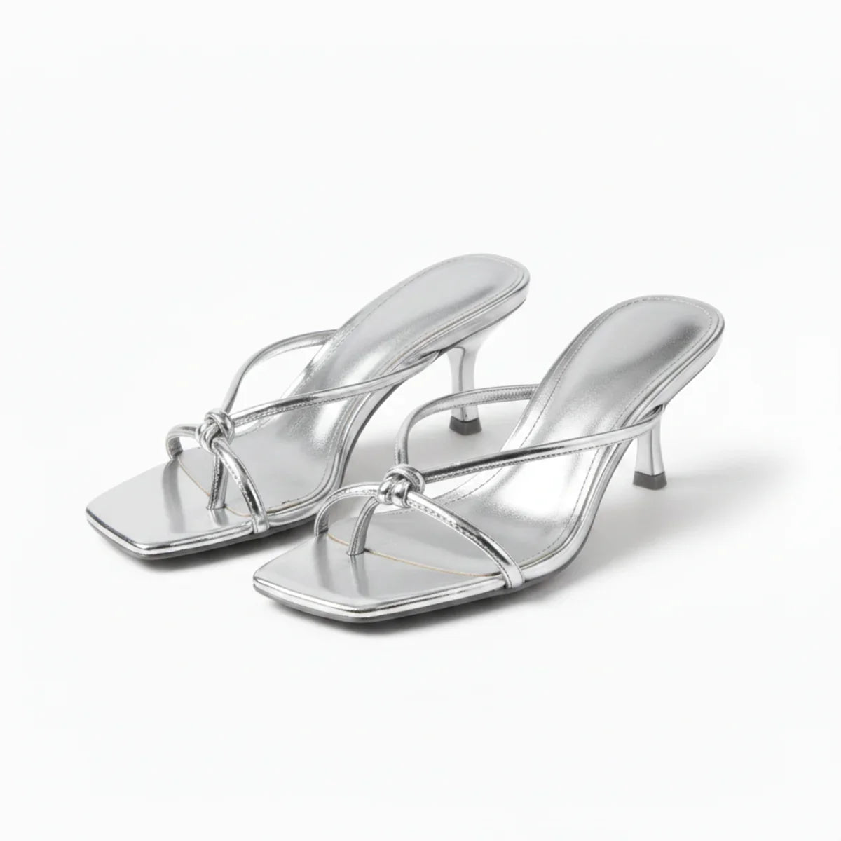 Knot Strap Heeled Sandals